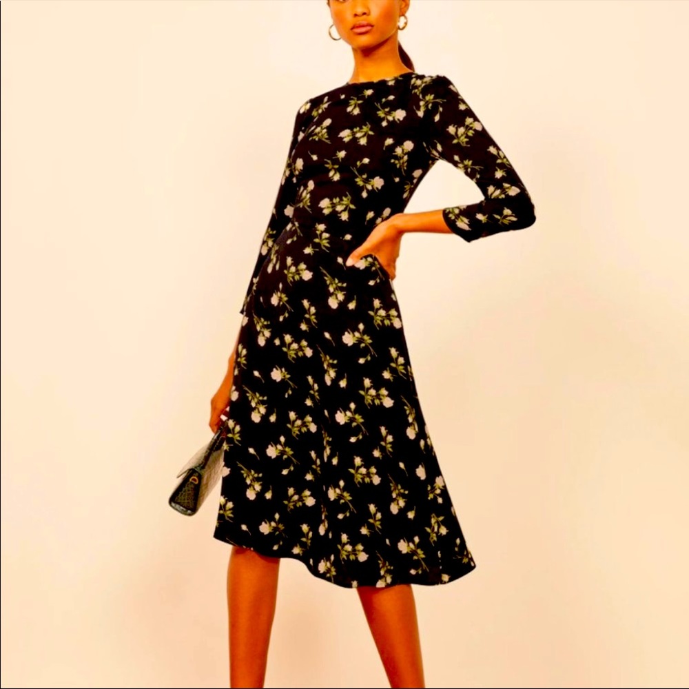 Reformation - Moon Dress - Black Floral - 4
